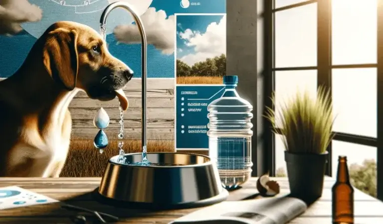 como cachorro bebe água