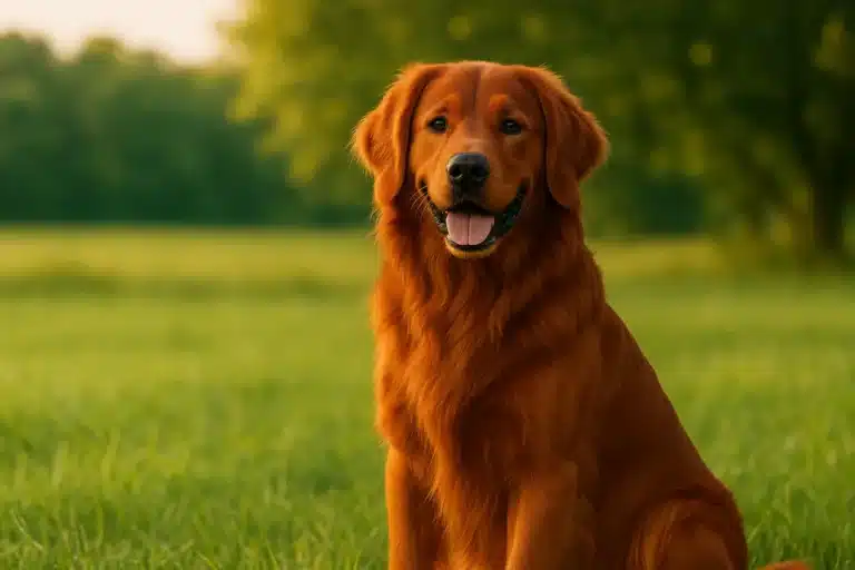 Golden Retriever: Guia Completo da Raça | Universo Canino 7 Golden Retriever Marrom sentado na grava olhando o observador